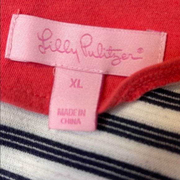 Lilly Pulitzer Little Charlene Navy Stripe Dress Girls Size XL 12/14 - Picture 7 of 10